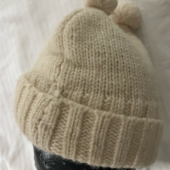 Women’s small / kids Cozy wool with lined headband Knit Beanie double pompom hat - Picture 4 of 14